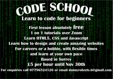 Code school tutoring Leaflet