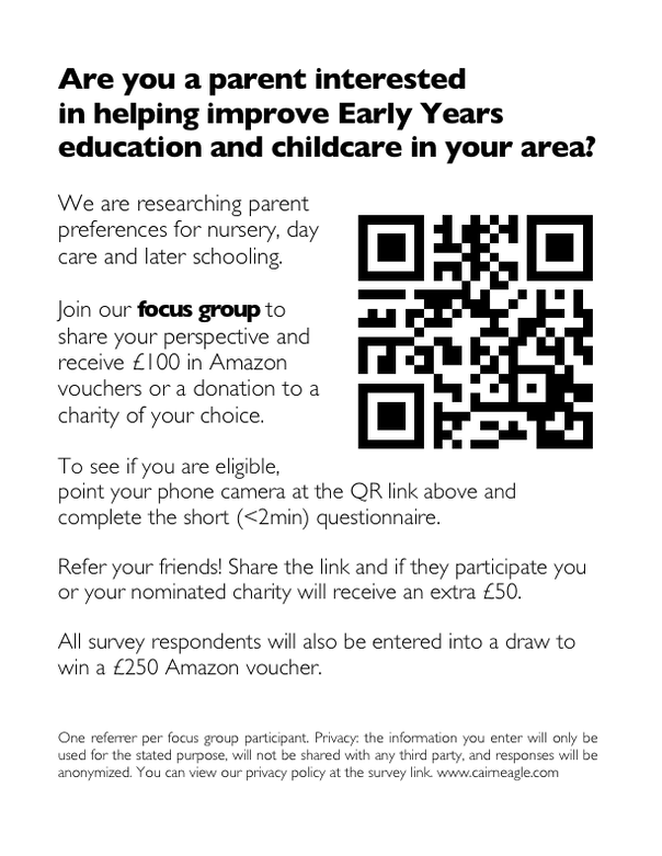 Survey Recruitment Poster Local Mums